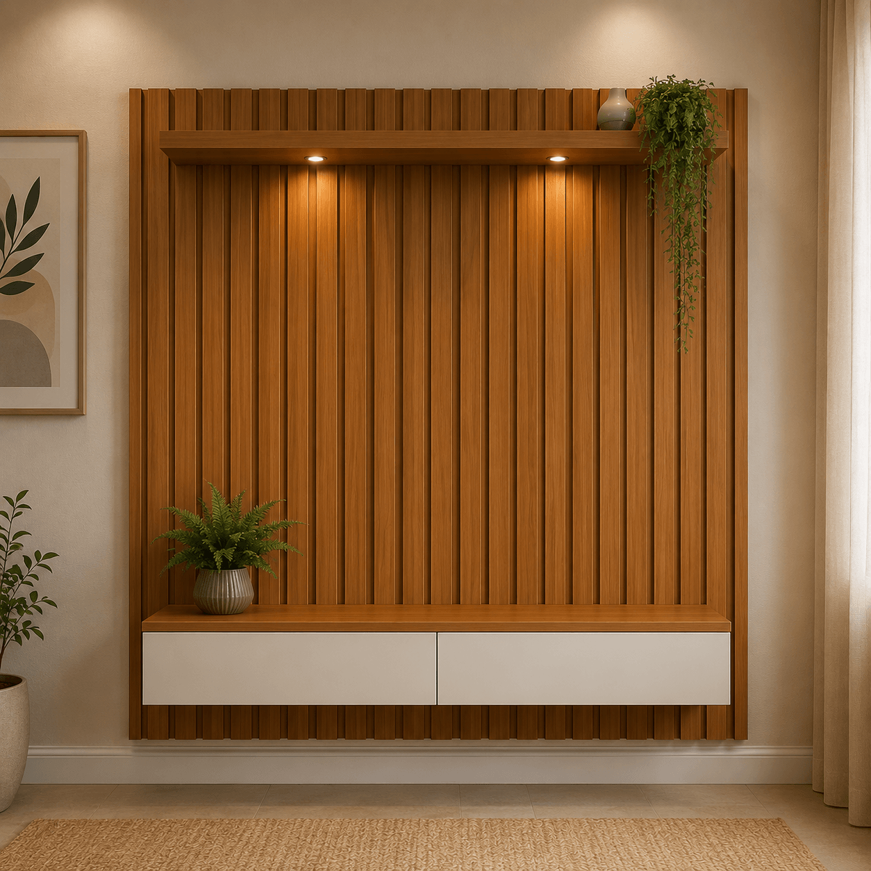 Panel TV con Listones Lara 180CM - 100% MDF
