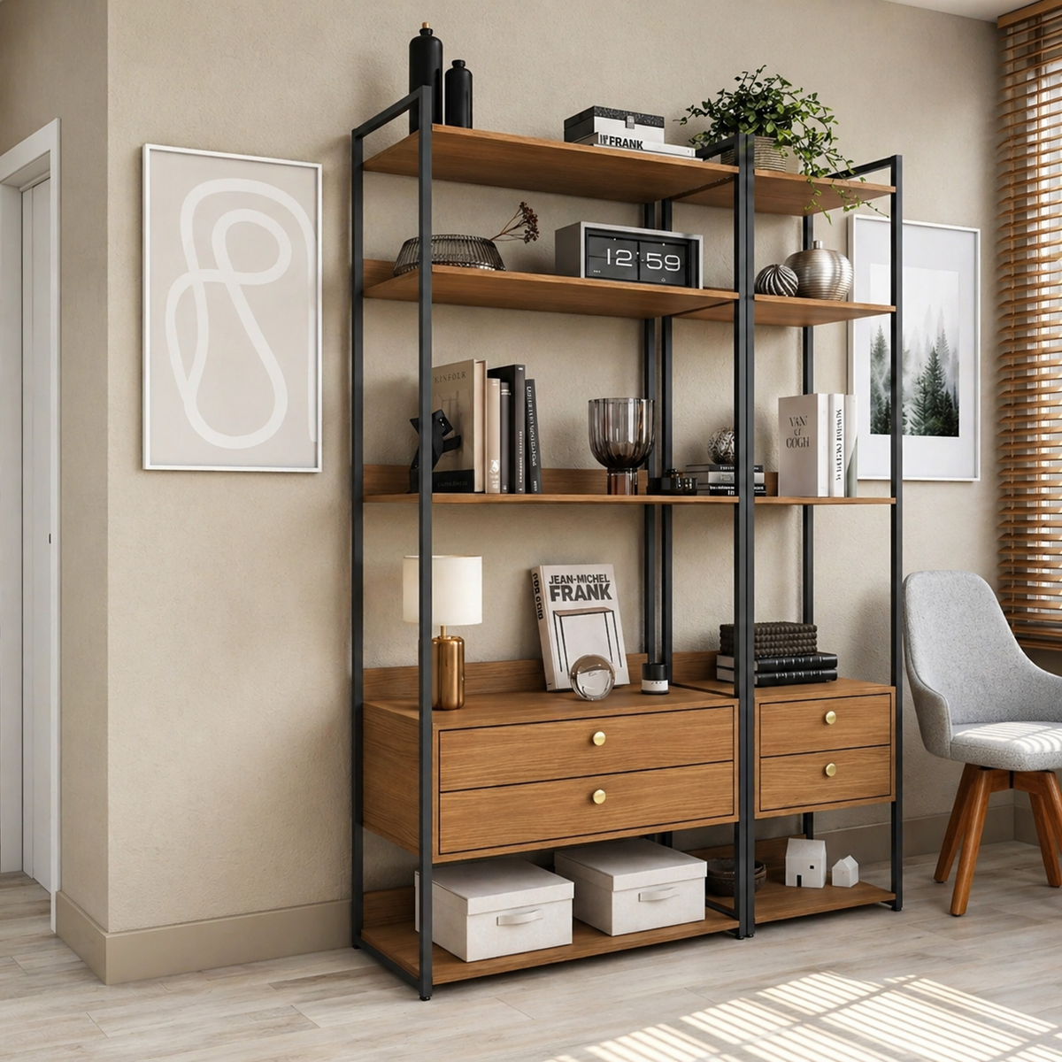 Combo Closet Abierto Modular P49 y P50 - Linea Industrial