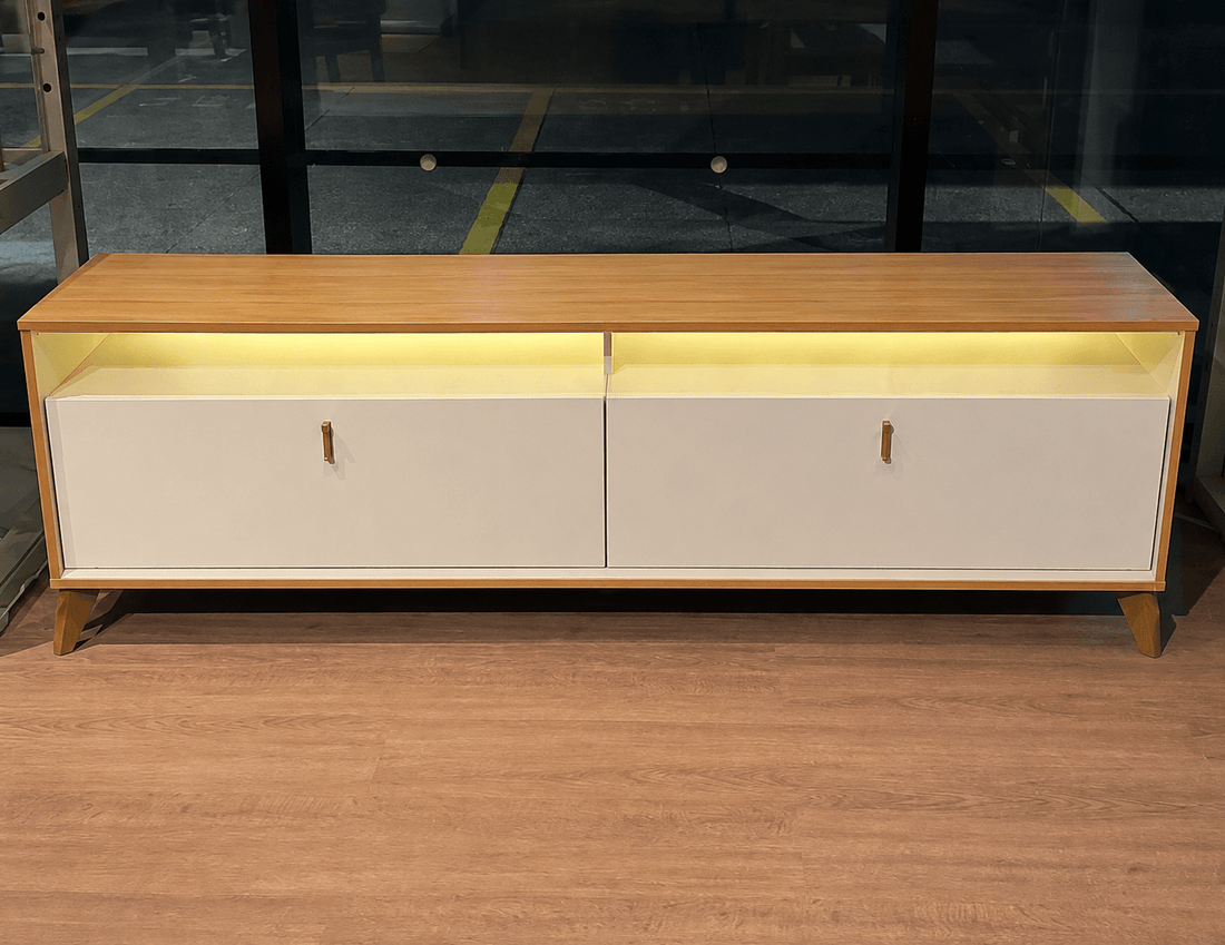 Rack para tv Dubai 180cm con Led - Patas en madera maciza
