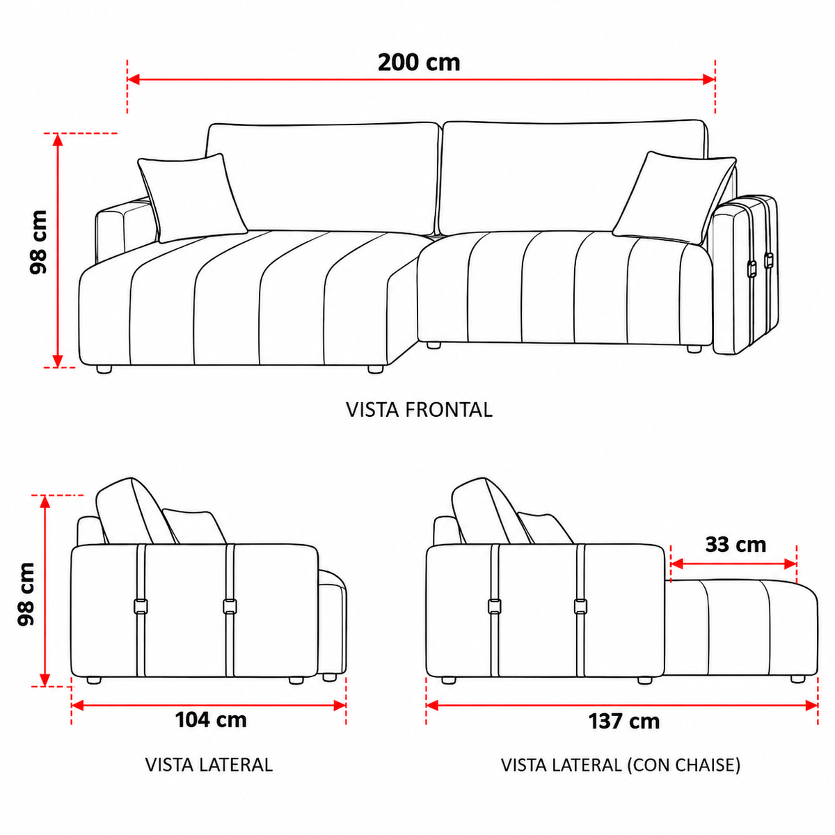 Sofa Duma 200cm