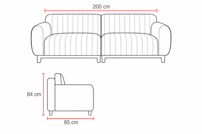 Sofa Hiparian 200cm