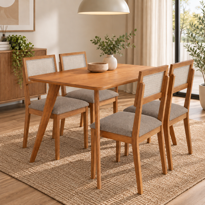 Juego de Comedor Amara 1.30cm con 4 Sillas Enara