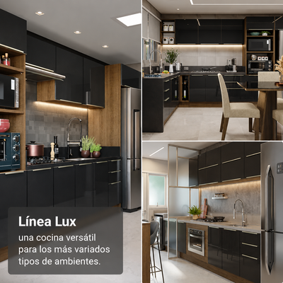 Cocina Completa Modulada Lux 200cm Rustic/Gris - Balton Hogar