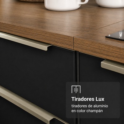 Cocina Completa Modulada Lux 200cm Rustic/Gris - Balton Hogar