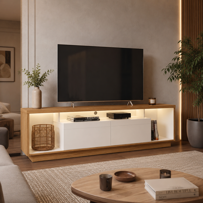 Rack tv Sala Cronos 180cm con tira Led MDF/MDP