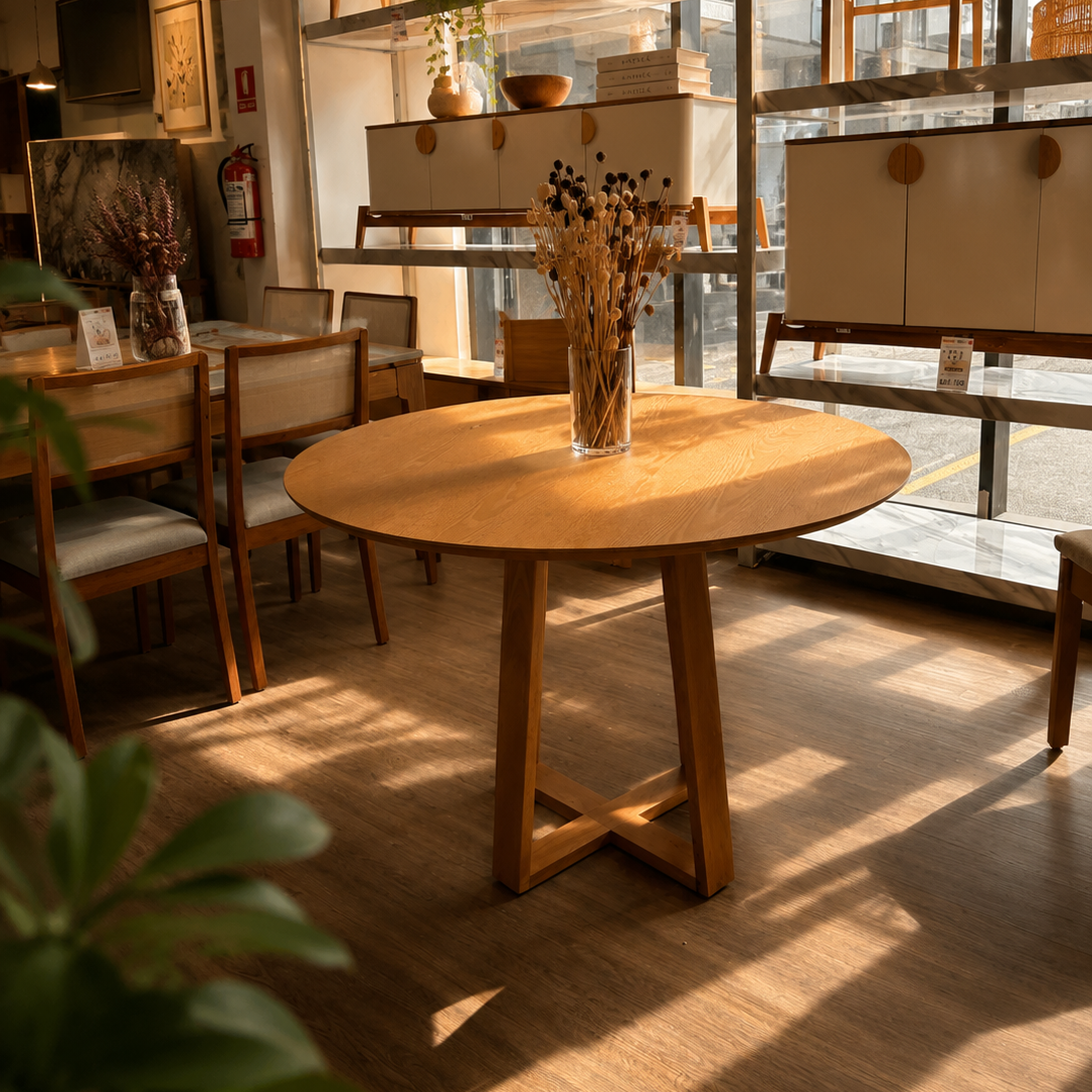 Mesa Asia Redonda 120cm - Madera Maciza