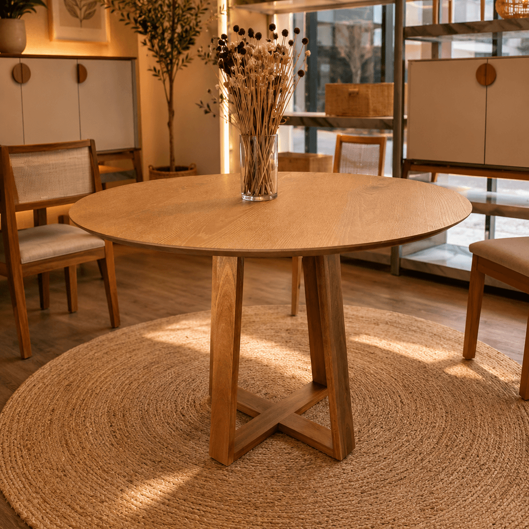Mesa Asia Redonda 120cm - Madera Maciza