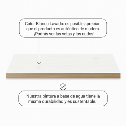 Escritorio 110cm Atena 2 Cajones - Madera Maciza