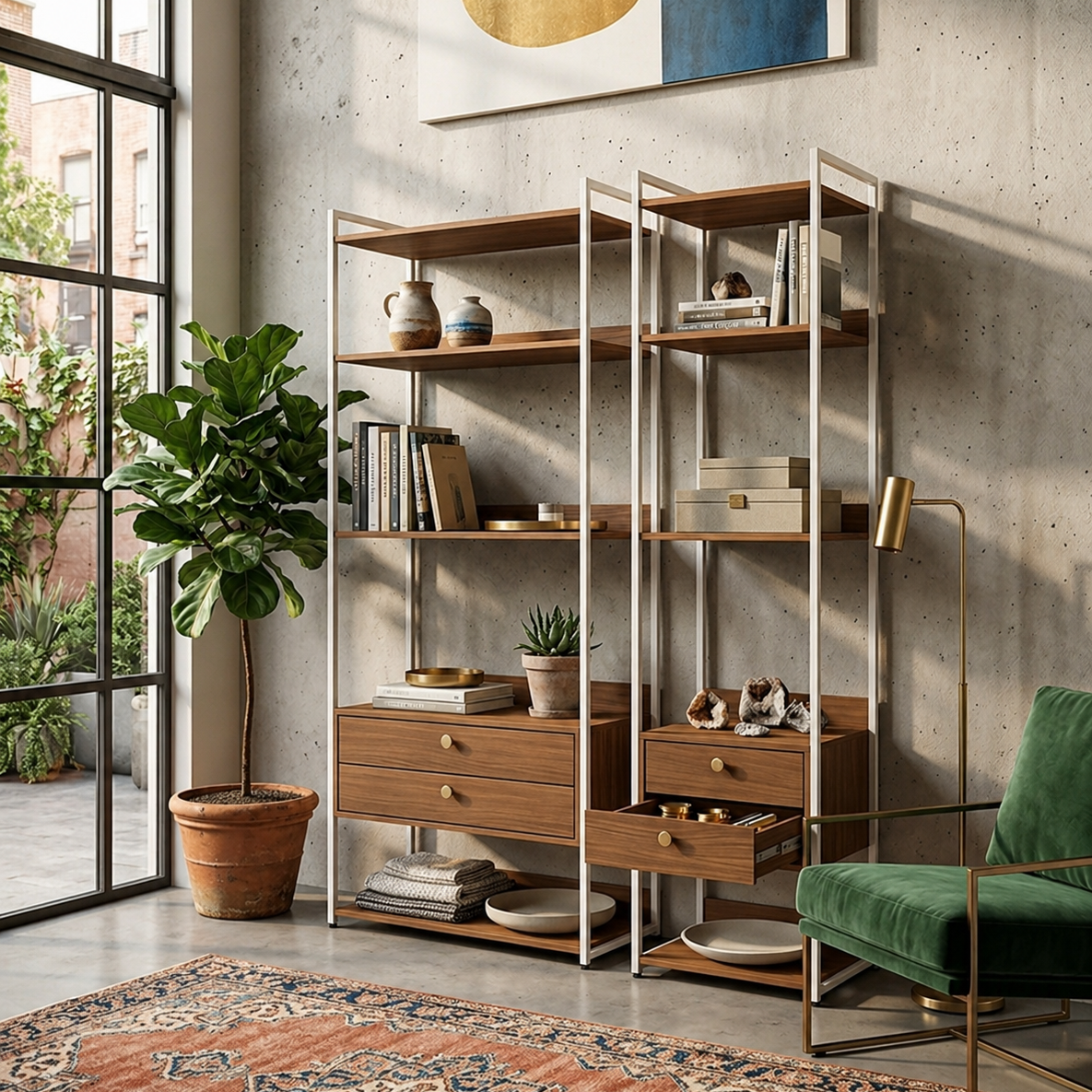 Combo Closet Abierto Modular P49 y P50 - Linea Industrial