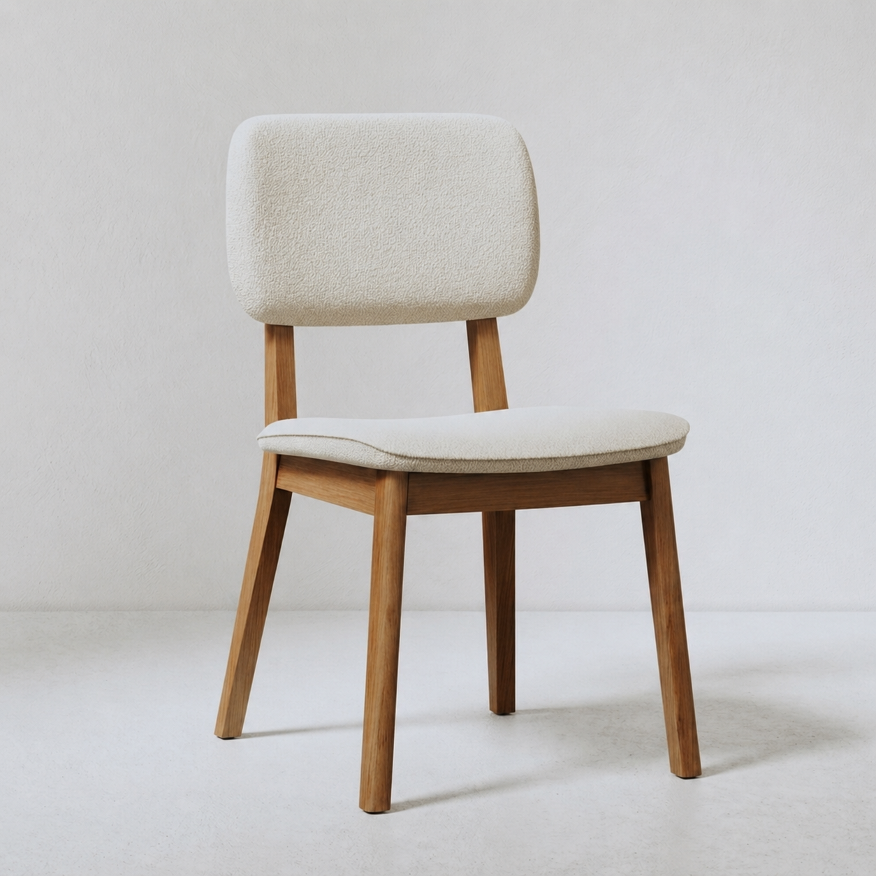Silla de Comedor Classic Boucle/Natural Madera Maciza - Línea Manhattan