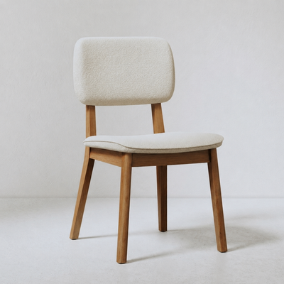 Silla de Comedor Classic Boucle/Natural Madera Maciza - Línea Manhattan