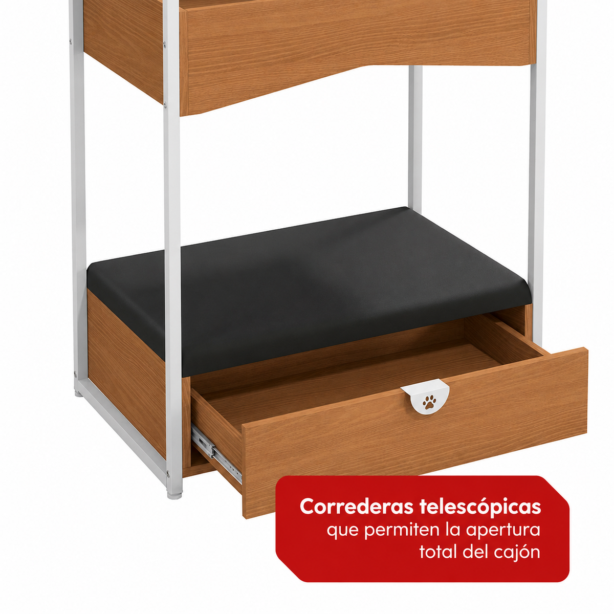 Estante alto para mascotas con cama - Linea Industrial