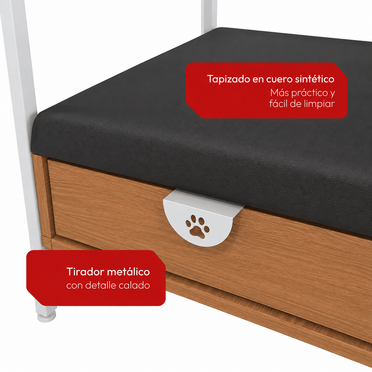 Casita para mascotas con cama y cajón - Linea Industrial