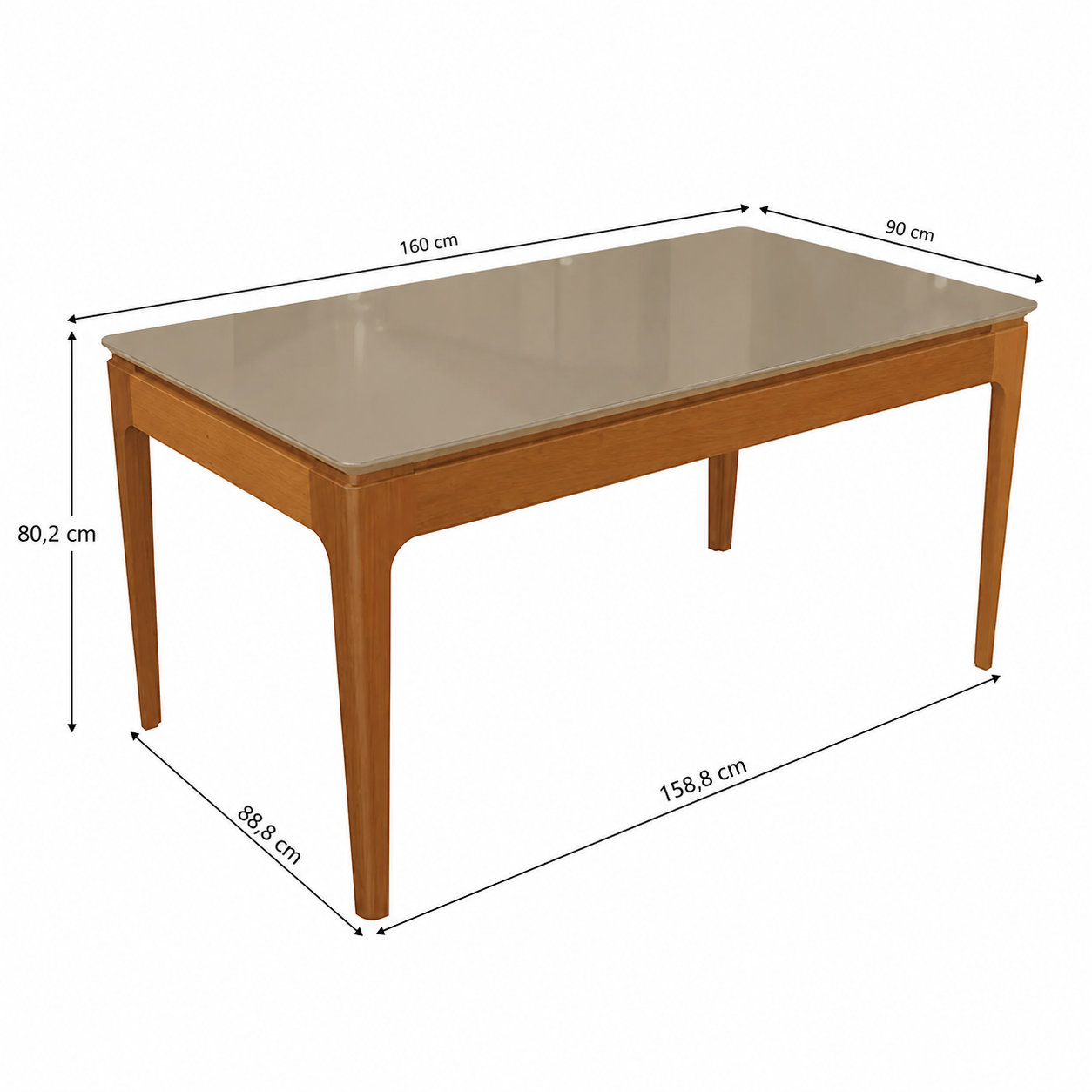 Juego de Comedor Mira con Vidrio Sobrepuesto con 6 Sillas Alice