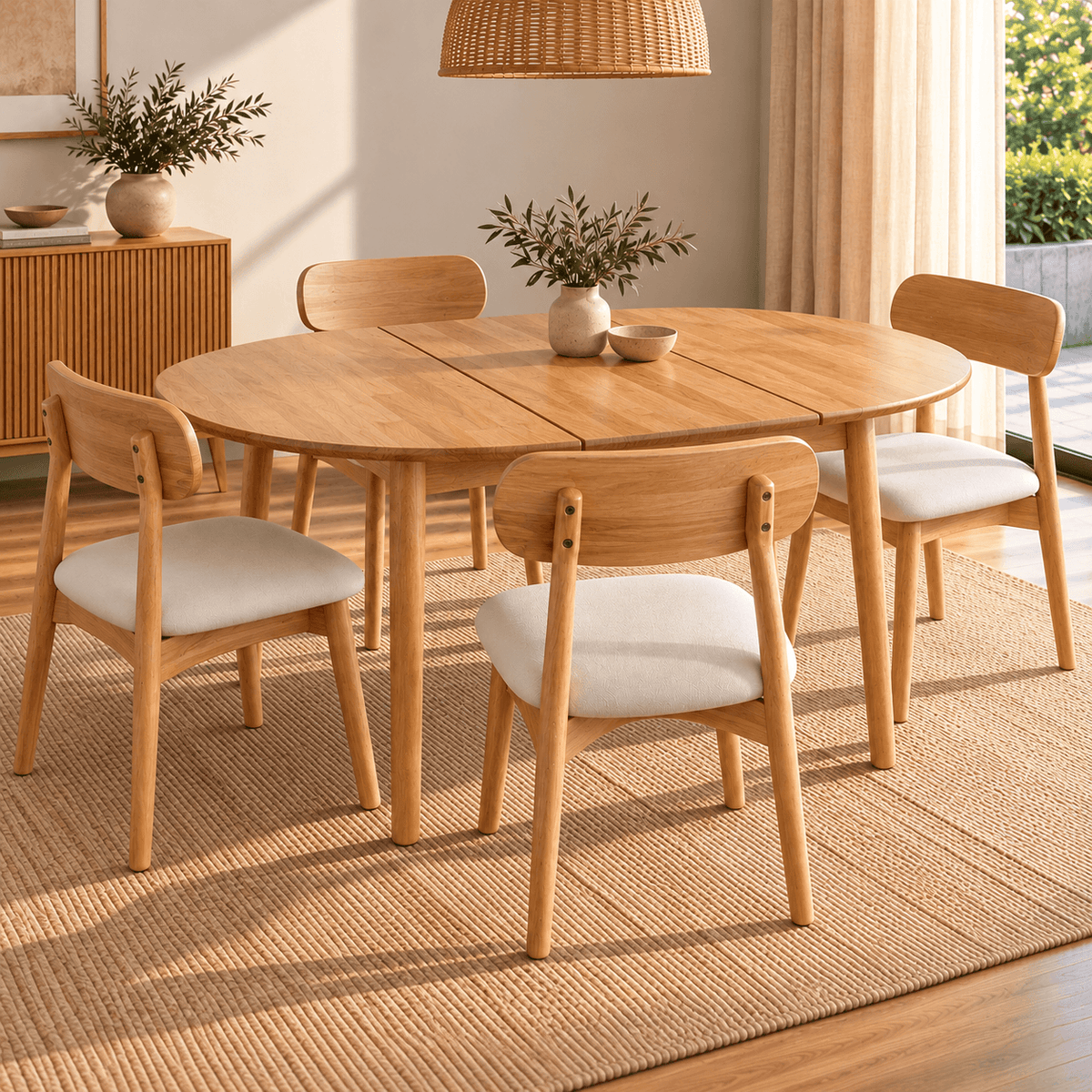 Juego de Comedor Oslo  con 4 sillas Dann
