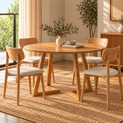 Juego de Comedor Alba 100cm con 4 sillas Dann