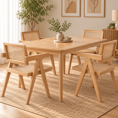 Juego de Comedor Arlo 1.20cm con 4 Sillas Inari