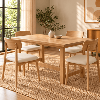 Juego de Comedor 120cm Odin con 4 sillas Dann