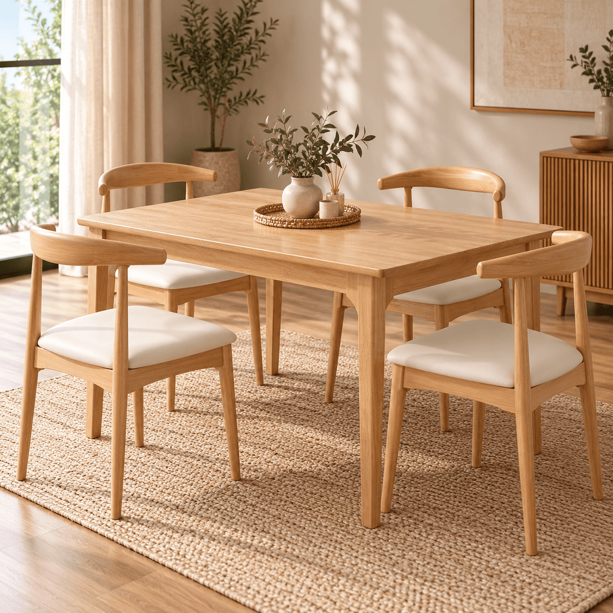 Juego de Comedor Arlo 1.20 con 4 Sillas Bergen