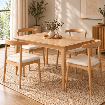 Juego de Comedor Arlo 1.20 con 4 Sillas Bergen