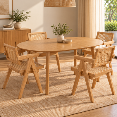 Juego de Comedor Oslo con 4 Sillas Inari