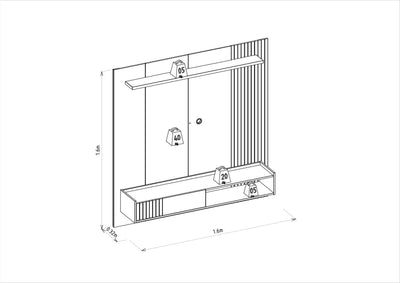 Panel Home Dublin TV 160cm MDF/MDP