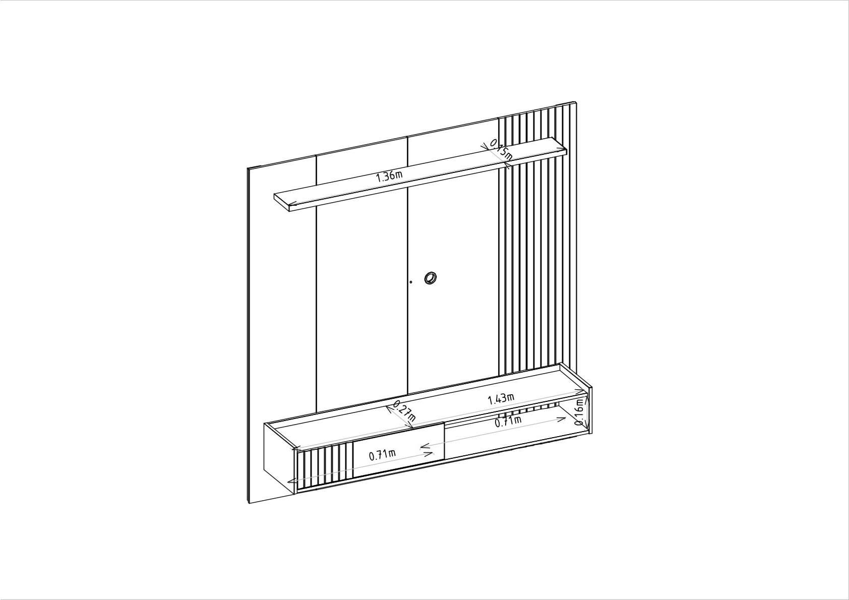 Panel Home Dublin TV 160cm MDF/MDP