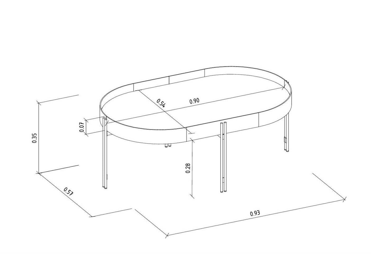 Mesa Ratona Monaco 93cm Cuero/MDF