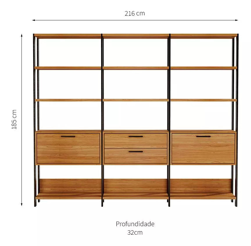 Estanteria Mela 3 Modulos 100% MDF - Linea Factory