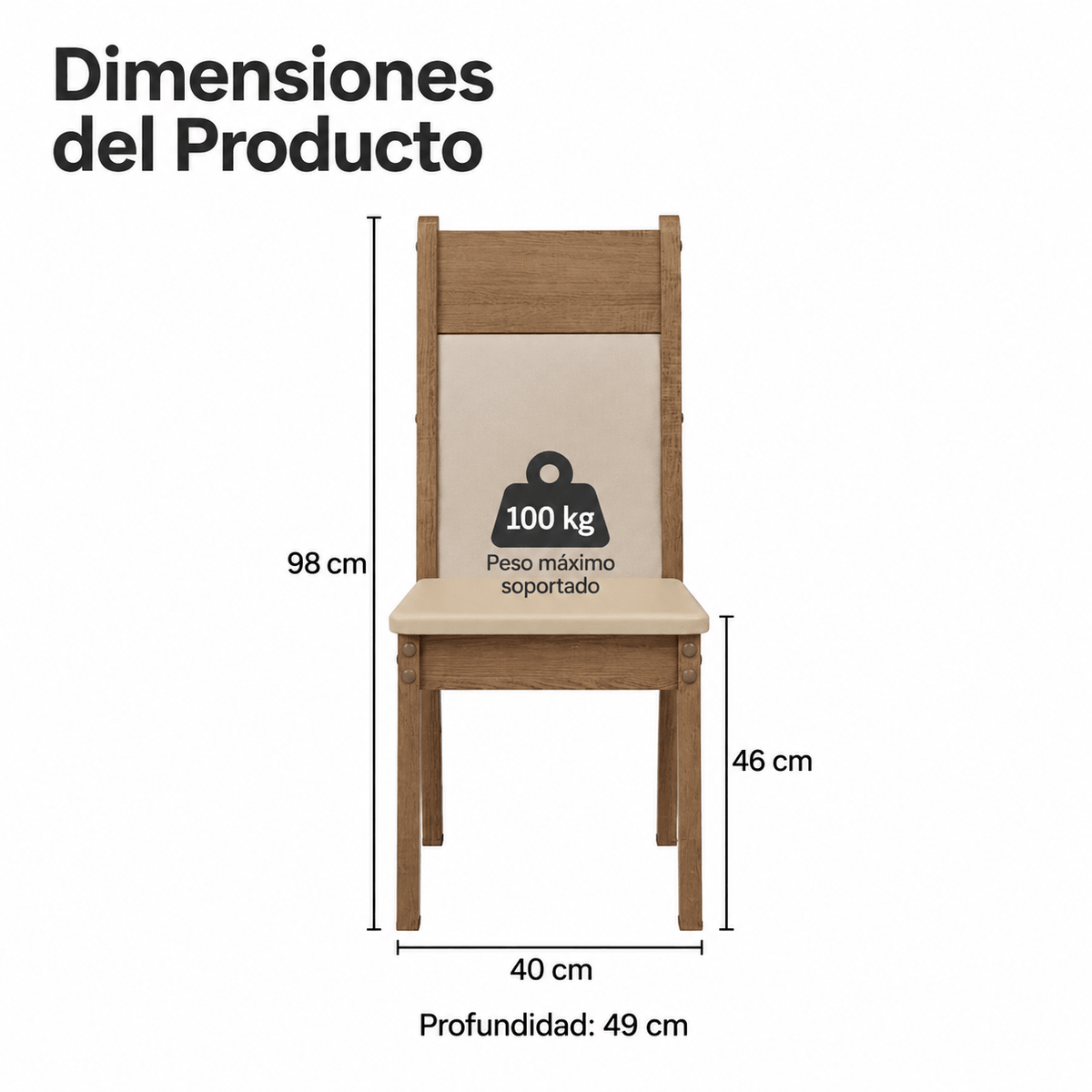 Juego de Comedor Dalena con 4 Sillas - Balton