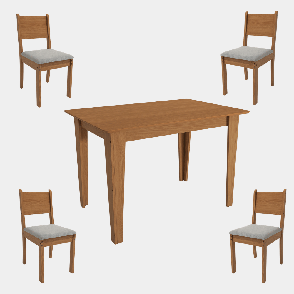 Juego de Comedor Melina 120CM + 4 Sillas Cora