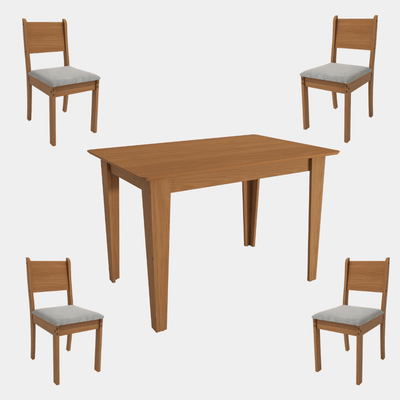 Juego de Comedor Melina 120CM + 4 Sillas Cora