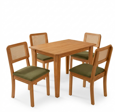Juego de comedor Melina 120cm con 4 Sillas Ova 100% MDF