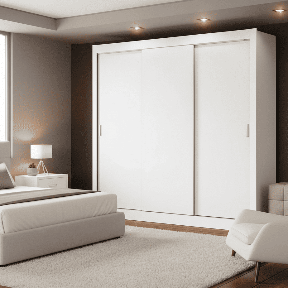Ropero Placard Matrimonial Monaco 170CM Sin Espejo 3 Puertas Corredizas