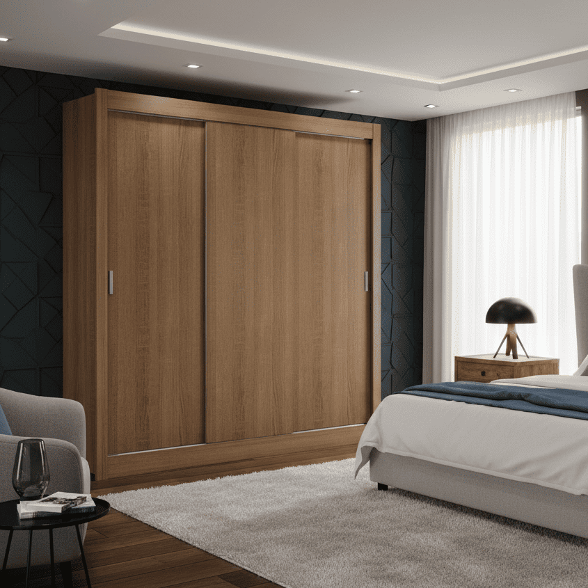 Ropero Placard Matrimonial Monaco 170CM Sin Espejo 3 Puertas Corredizas