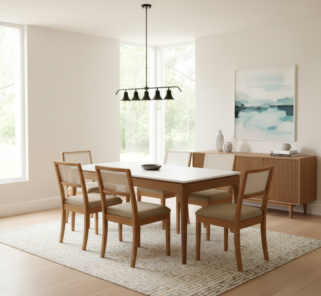 Juego de comedor de 6 Sillas Lola y Mesa de Comedor Mira