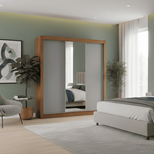 Ropero Placard Matrimonial Monaco Con Espejo 3 Puertas Corredizas 170cm