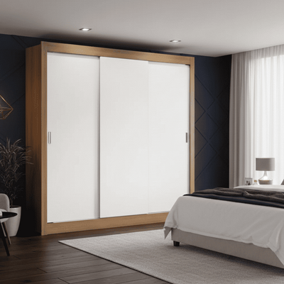 Ropero Placard Matrimonial Monaco 170CM Sin Espejo 3 Puertas Corredizas