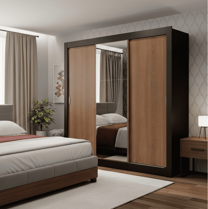 Ropero Placard Matrimonial Monaco Con Espejo 3 Puertas Corredizas 170cm