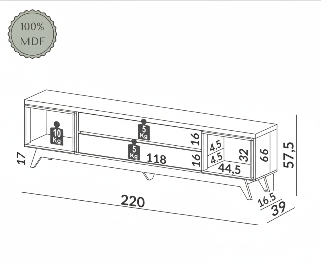 Rack Panel Atlas 100% MDF 220cm