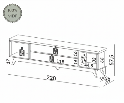 Rack Panel Atlas 100% MDF 220cm
