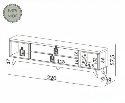 Rack Panel Atlas 100% MDF 220cm