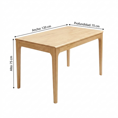 Mesa de comedor - Madera maciza 120 cm Bolonia