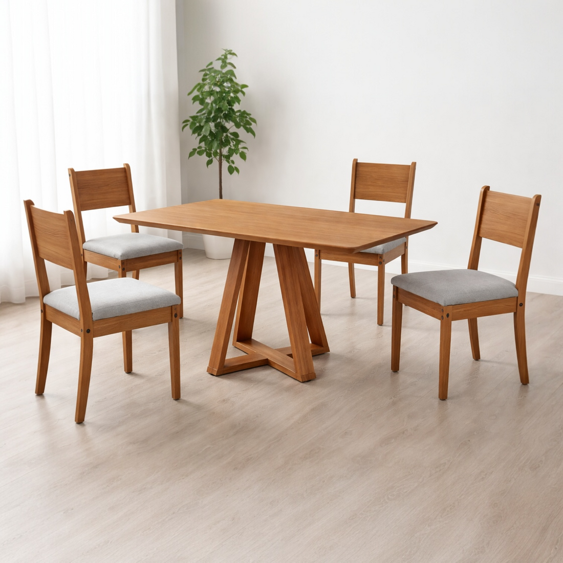 Juego de Comedor Alva 120CM + 4 Sillas Cora