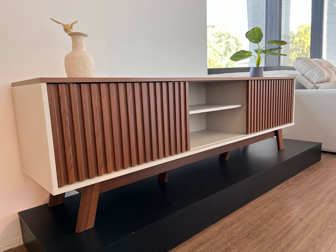 Rack para tv San Francisco 180cm con Listones de Madera