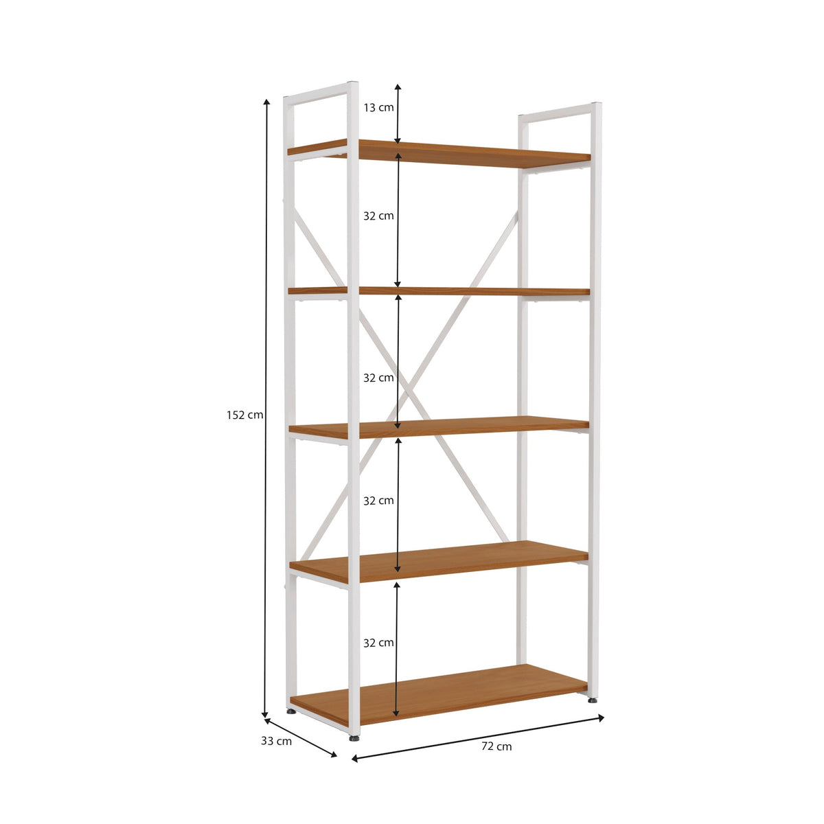ESTANTERIA CON 5 ESTANTES LINEA INDUSTRIAL HIERRO - BALTON HOGAR