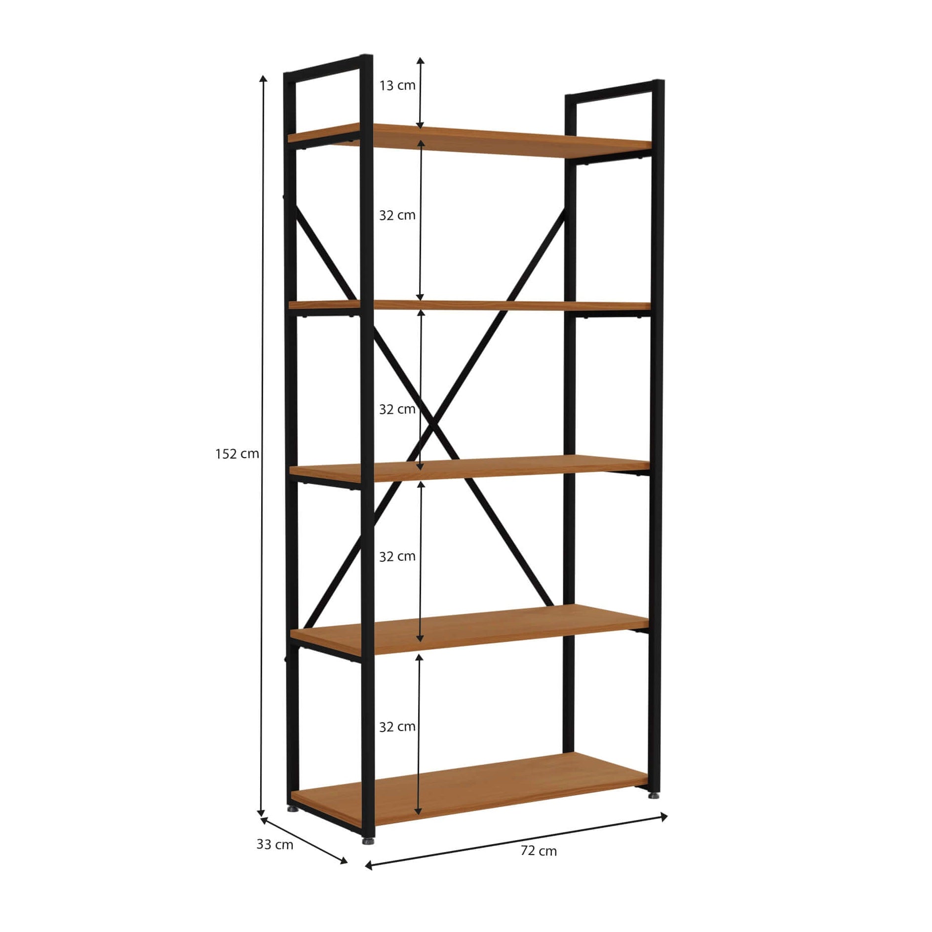 ESTANTERIA CON 5 ESTANTES LINEA INDUSTRIAL HIERRO - BALTON HOGAR