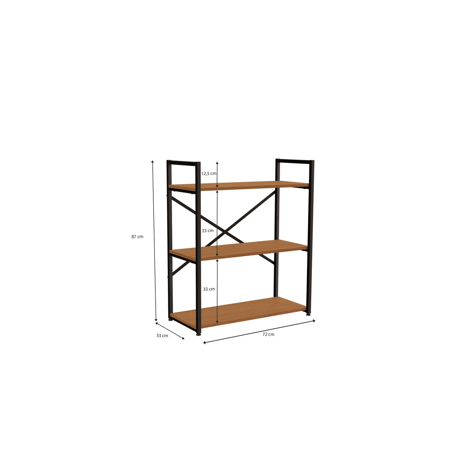 ESTANTERIA BAJA CON 3 ESTANTES LINEA INDUSTRIAL HIERRO - BALTON HOGAR