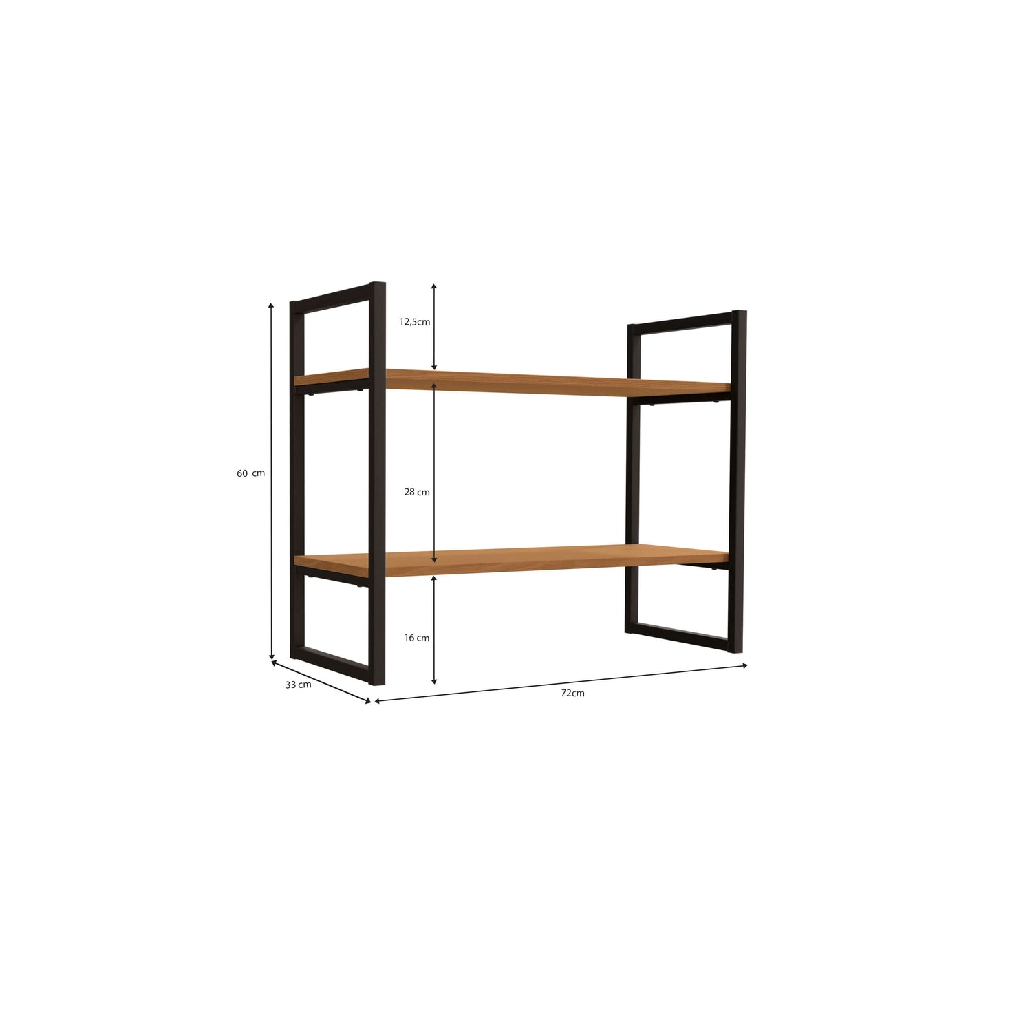 ESTANTERIA BAJA DE PARED REPISA LINEA INDUSTRIAL HIERRO - BALTON HOGAR