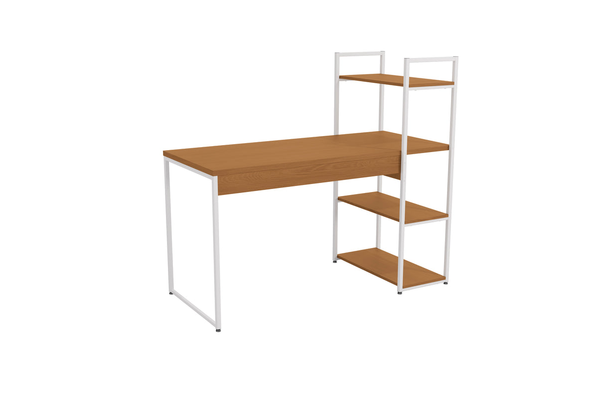 MESA DE ESCRITORIO CON ESTANTERIA LINEA INDUSTRIAL HIERRO - BALTON HOGAR